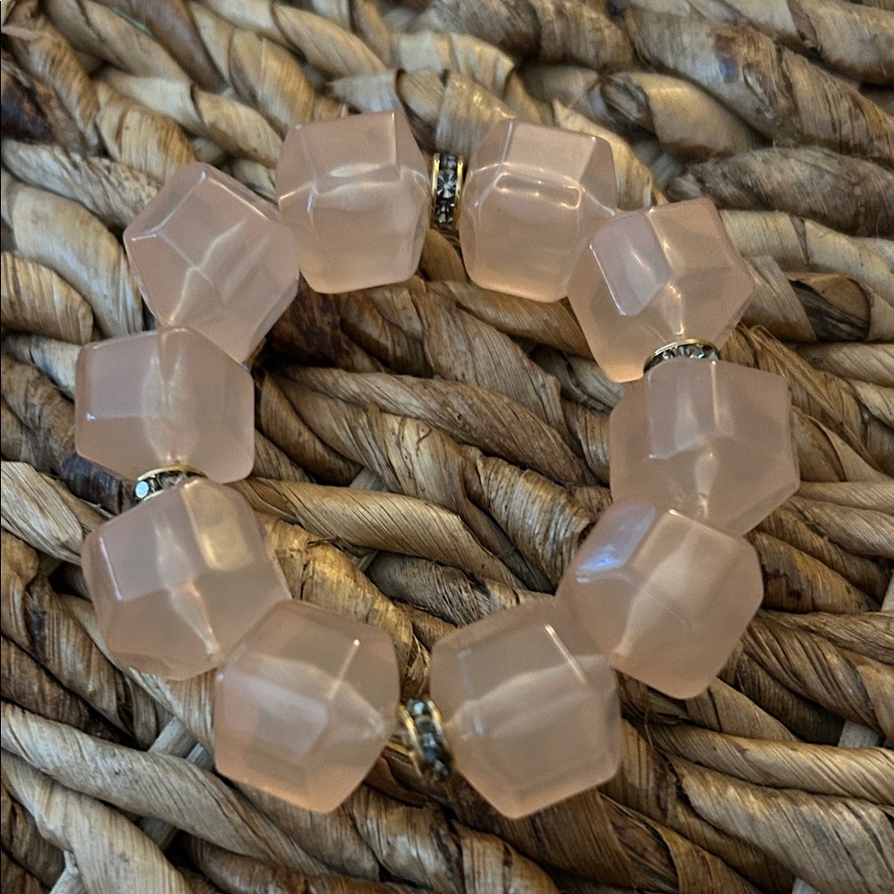 J. Crew Blush Cube Bead Bracelet
